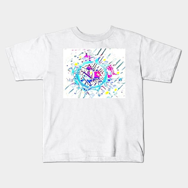 Color bling ocean splash abstract Kids T-Shirt by SilverPixieArt